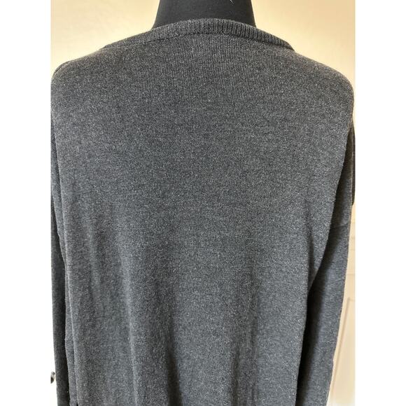 J Jill Wool Blend Longline Cardigan Sweater Gray Pockets Open 3 Button Detail XL - Picture 6 of 14
